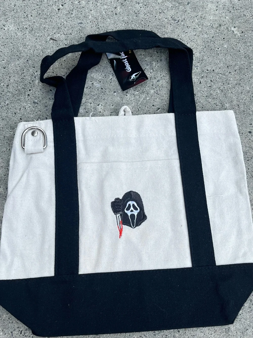 Scream Ghostface Halloween mini canvas tote bag new